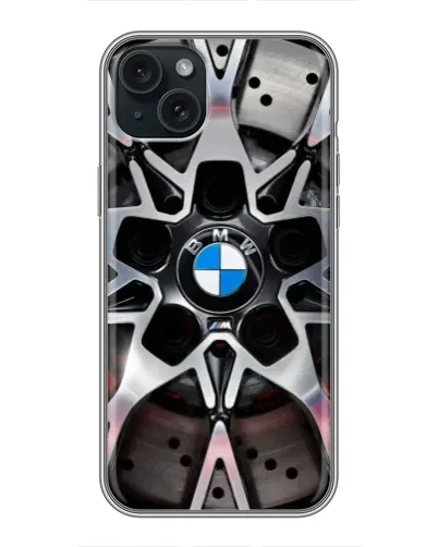 Чехол для iPhone 15 Plus с картинкой «BMW — деталь диска» Чехол для iPhone 15 Plus с картинкой «BMW — деталь диска»