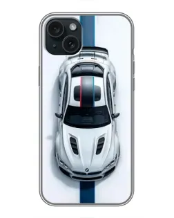 Чехол для iPhone 15 Plus с картинкой «Вид сверху — BMW M»