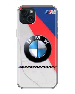 Чехол для iPhone 15 Plus с картинкой «BMW Performance стиль»
