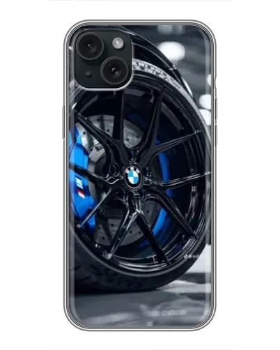 Чехол для iPhone 15 Plus с картинкой «Колесо BMW вблизи» Чехол для iPhone 15 Plus с картинкой «Колесо BMW вблизи»