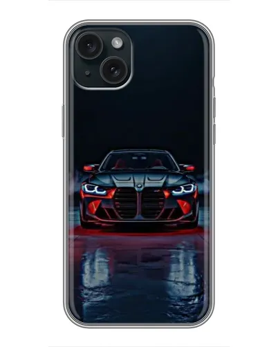 Чехол для iPhone 15 Plus с картинкой «BMW на мокрой дороге» Чехол для iPhone 15 Plus с картинкой «BMW на мокрой дороге»