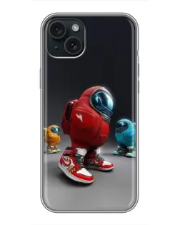 Чехол для iPhone 15 Plus с картинкой «Among Us — 3D стиль»