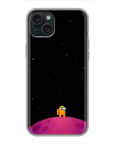 Чехол для iPhone 15 Plus с картинкой «Одинокий герой на планете»