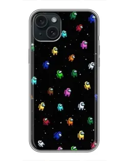 Чехол для iPhone 15 Plus с картинкой «Экипаж Among Us»