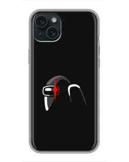 Чехол для iPhone 15 Plus с картинкой «Among Us шлем»