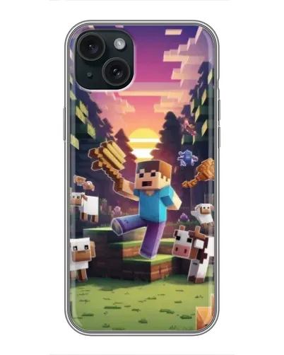 Чехол для iPhone 15 Plus с картинкой «Стив на ферме» Чехол для iPhone 15 Plus с картинкой «Стив на ферме»