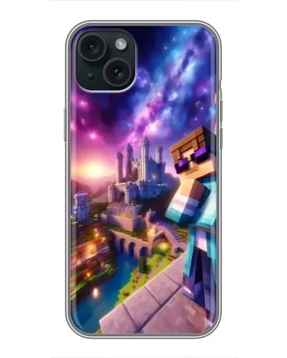 Чехол для iPhone 15 Plus с картинкой «Стив и космос» Чехол для iPhone 15 Plus с картинкой «Стив и космос»
