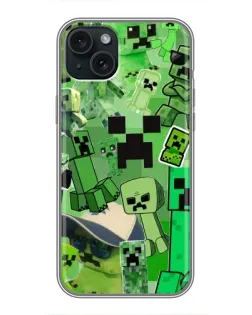 Чехол для iPhone 15 Plus с картинкой «Криперы Minecraft»