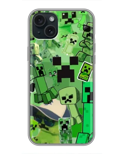 Чехол для iPhone 15 Plus с картинкой «Криперы Minecraft» Чехол для iPhone 15 Plus с картинкой «Криперы Minecraft»