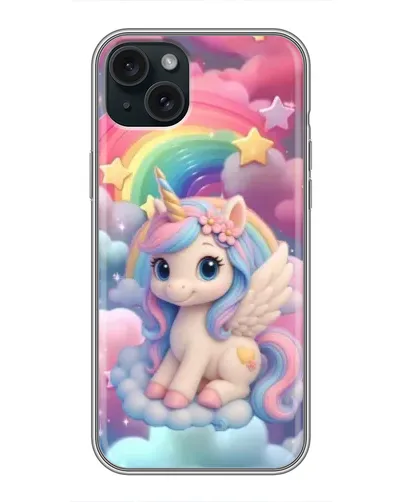 Чехол для iPhone 15 Plus с картинкой «Маленький единорог»