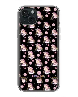 Чехол для iPhone 15 Plus с картинкой «Magic Unicorn паттерн»