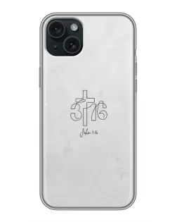 Чохол для iPhone 15 Plus з картинкою «Івана 3:16 Хрест»