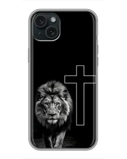 Чохол для iPhone 15 Plus з картинкою «Лев та Хрест»