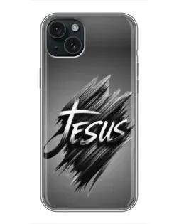 Чохол для iPhone 15 Plus з картинкою «Напис Jesus Graffiti»