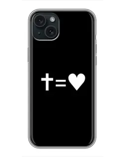 Чохол для iPhone 15 Plus з картинкою «Хрест та Серце»