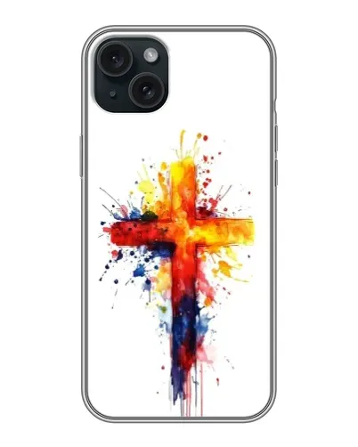 Чохол для iPhone 15 Plus з картинкою «Акварельний хрест»