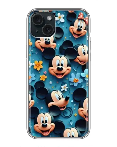 Чехол для iPhone 15 Plus с картинкой «Паттерн Микки и Минни» Чехол для iPhone 15 Plus с картинкой «Паттерн Микки и Минни»