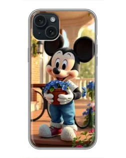 Чехол для iPhone 15 Plus с картинкой «Микки садовод»
