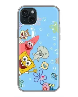 Чехол для iPhone 15 Plus с картинкой «Веселые пузырьки»