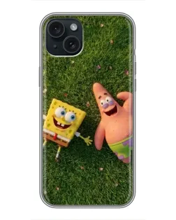 Чехол для iPhone 15 Plus с картинкой «Друзья на лужайке»