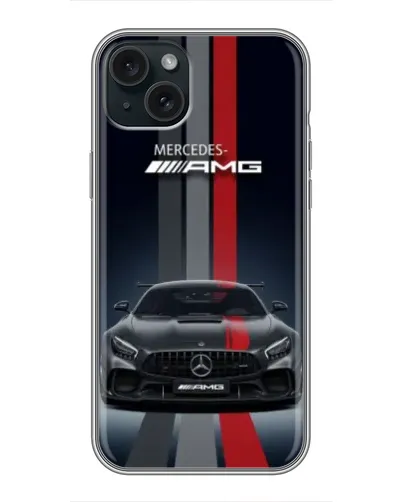 Чехол для iPhone 15 Plus с картинкой «Mercedes — белый карбон» Чехол для iPhone 15 Plus с картинкой «Mercedes — белый карбон»