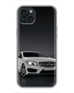 Чехол для iPhone 15 Plus с картинкой «Mercedes AMG GT Silver»
