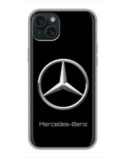 Чехол для iPhone 15 Plus с картинкой «Mercedes Silver Logo»