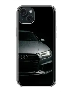 Чехол для iPhone 15 Plus с картинкой «Audi — детализация кузова»