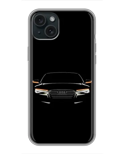 Чехол для iPhone 15 Plus с картинкой «Audi — ночной контур» Чехол для iPhone 15 Plus с картинкой «Audi — ночной контур»
