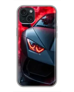 Чехол для iPhone 15 Plus с картинкой «Lamborghini красное сияние» Чехол для iPhone 15 Plus с картинкой «Lamborghini красное сияние»