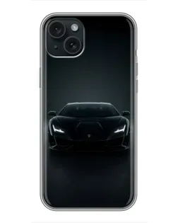 Чехол для iPhone 15 Plus с картинкой «Черный Lamborghini Aventador» Чехол для iPhone 15 Plus с картинкой «Черный Lamborghini Aventador»