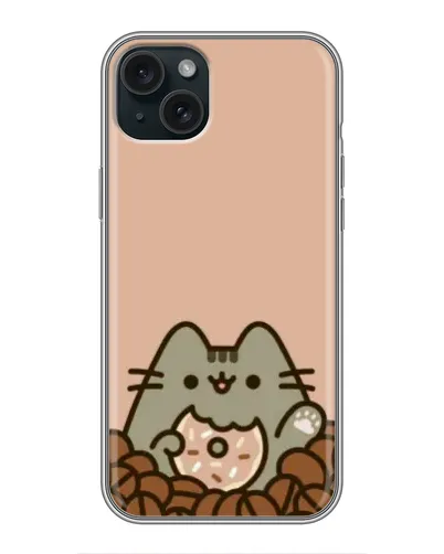 Чехол для iPhone 15 Plus с картинкой «Кофейный Пушин»