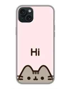 Чехол для iPhone 15 Plus с картинкой «Пушин говорит Hi» Чехол для iPhone 15 Plus с картинкой «Пушин говорит Hi»