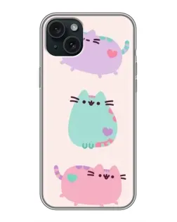 Чехол для iPhone 15 Plus с картинкой «Pusheen трио» Чехол для iPhone 15 Plus с картинкой «Pusheen трио»
