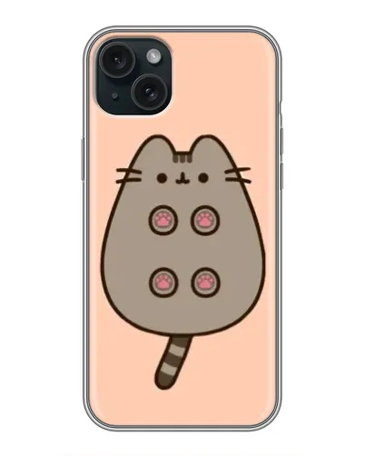 Чехол для iPhone 15 Plus с картинкой «Пушин пузиком кверху»