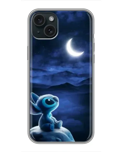Чехол для iPhone 15 Plus с картинкой «Лунная ночь Стича» Чехол для iPhone 15 Plus с картинкой «Лунная ночь Стича»