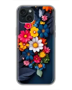 Чехол для iPhone 15 Plus с картинкой «Цветочная феерия»