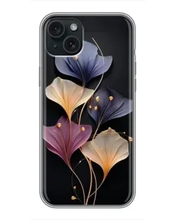 Чехол для iPhone 15 Plus с картинкой «Лиловые цветы грации»