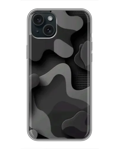 Чехол для iPhone 15 Plus с картинкой «Темный абстрактный камуфляж»