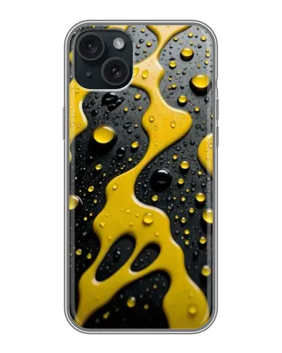 Чехол для iPhone 15 Plus с картинкой «Жидкое желтое золото»