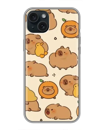 Чехол для iPhone 15 Plus с картинкой «Капибары с апельсинами» Чехол для iPhone 15 Plus с картинкой «Капибары с апельсинами»