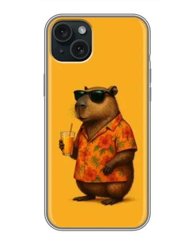 Чехол для iPhone 15 Plus с картинкой «Капибара на отдыхе» Чехол для iPhone 15 Plus с картинкой «Капибара на отдыхе»