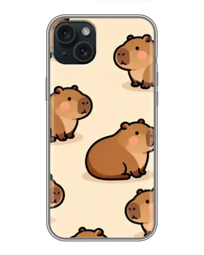 Чехол для iPhone 15 Plus с картинкой «Паттерн милых капибар» Чехол для iPhone 15 Plus с картинкой «Паттерн милых капибар»