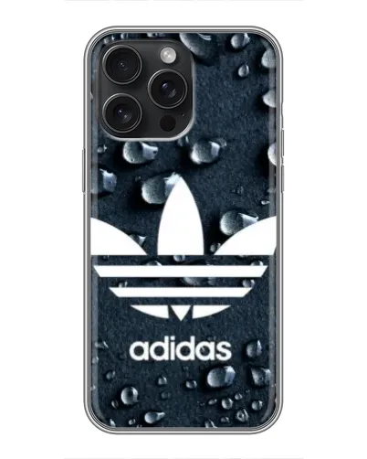Чехол для iPhone 15 Pro Max с картинкой «Adidas Trefoil Blue»