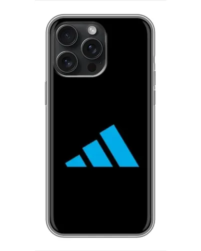 Чехол для iPhone 15 Pro Max с картинкой «Adidas Cyan Logo»