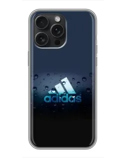 Чехол для iPhone 15 Pro Max с картинкой «Adidas Water Drops»
