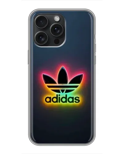 Чехол для iPhone 15 Pro Max с картинкой «Неоновый Adidas»