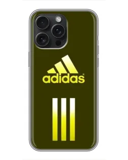 Чехол для iPhone 15 Pro Max с картинкой «Оливковый градиент Adidas»