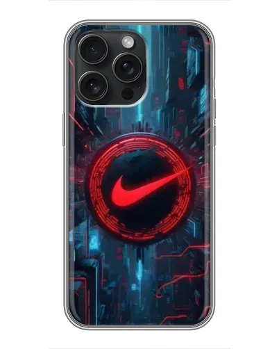 Чехол для iPhone 15 Pro Max с картинкой «Техногенный стиль Nike» Чехол для iPhone 15 Pro Max с картинкой «Техногенный стиль Nike»