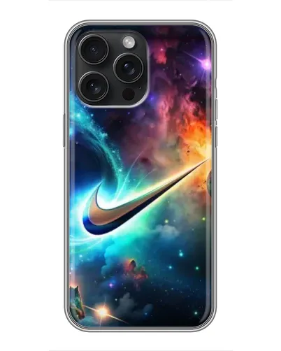 Чехол для iPhone 15 Pro Max с картинкой «Космический Nike Swoosh» Чехол для iPhone 15 Pro Max с картинкой «Космический Nike Swoosh»